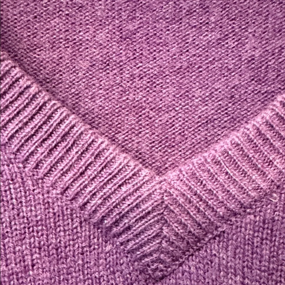 Vintage Polo by Ralph Lauren Mens M 100% Merino Wool Purple V-Neck Sweater